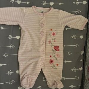 Carter's Pink Floral Fleece One-Piece Sleepwear